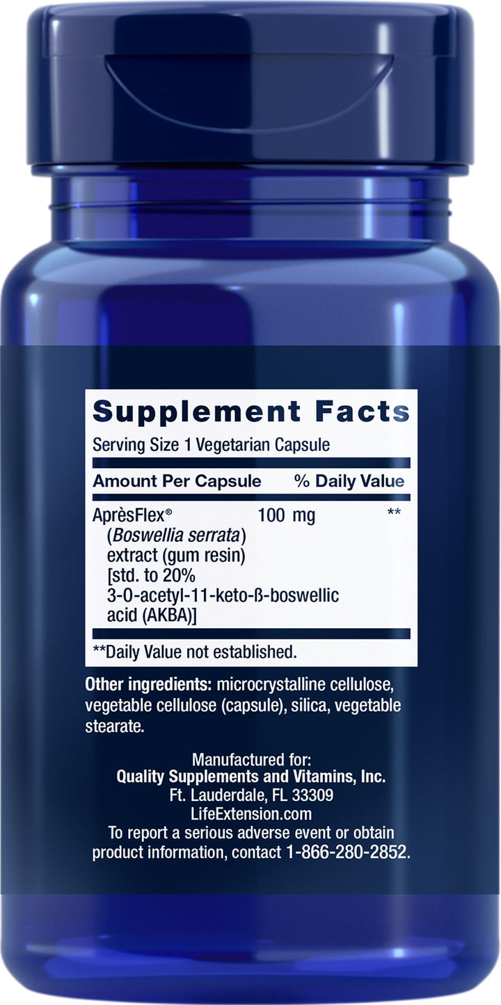 Life Extension Boswellia 100 mg, 60 Vegetarian Capsules (Pack of 2) (Formerly Called 5-LOX Inhibitor with AprèsFlex)