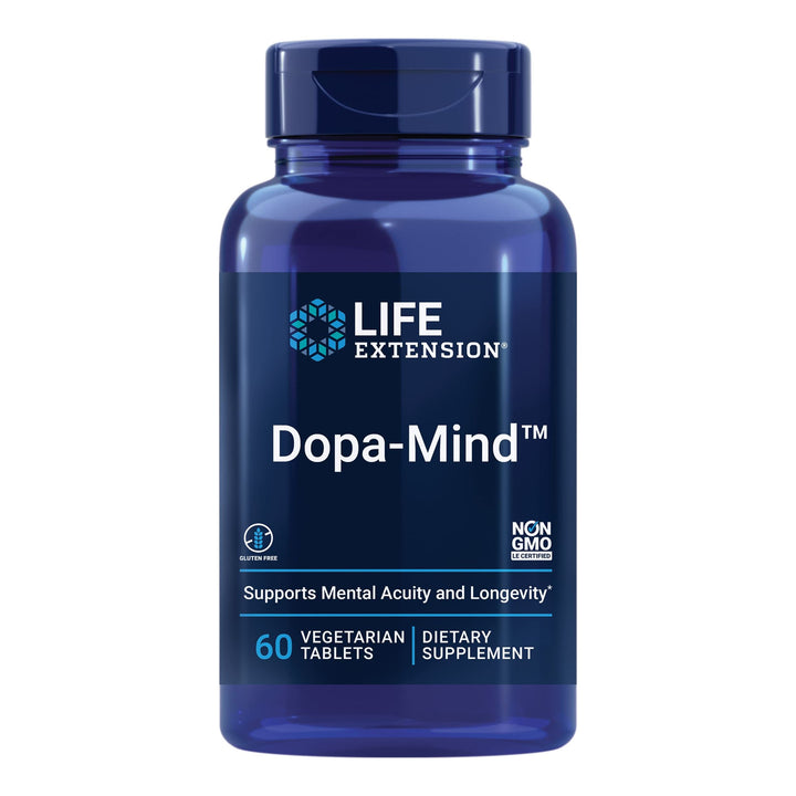 Life Extension Dopa-Mind™, Dopamine Support Supplement, Supports Cognitive Performance, Healthy Dopamine Production, Gluten-Free, Non-GMO, Vegetarian, 60 Tablets