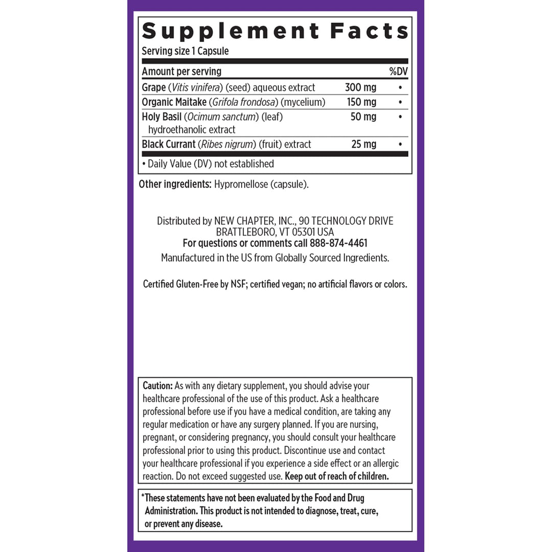 New Chapter Blood Pressure Supplement Take Care with Organic, Vegan Grapeseed + Black Currant + Non-GMO Ingredients, 30 Count