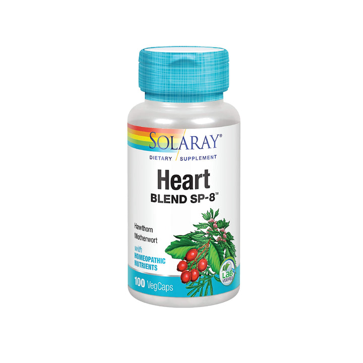 SOLARAY Heart Blend SP-8 | Herbal Blend w/Cell Salt Nutrients to Help Support Healthy Heart Function | Non-GMO, Vegan | 50 Servings | 100 VegCaps