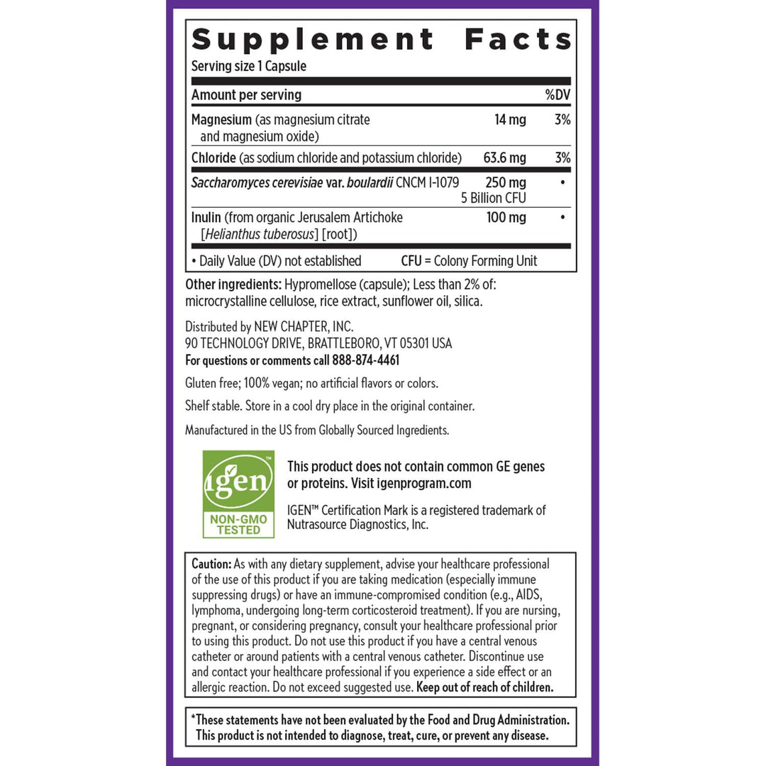 New Chapter All-Flora Probiotic Flora Fortify, Ultra-Concentrated Probiotics for Digestive Health, Survives Antibiotic Use, with Electrolytes + Inulin Prebiotic Fiber, 100% Vegan, 14-Day Supply