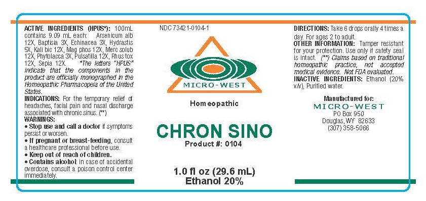 Nutri-West - Chron Sino (Homeopathic) - 1 oz - Supplement Facts panel