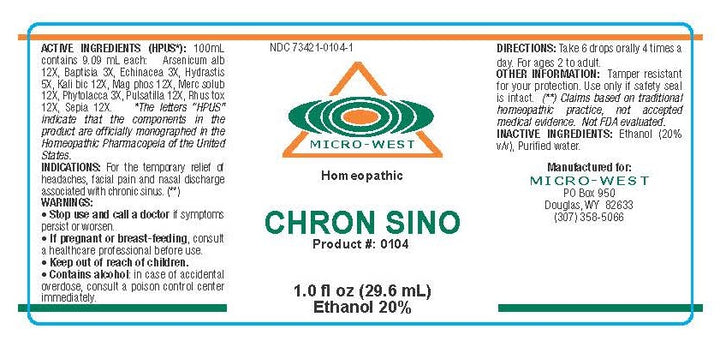 Nutri-West - Chron Sino (Homeopathic) - 1 oz - Supplement Facts panel