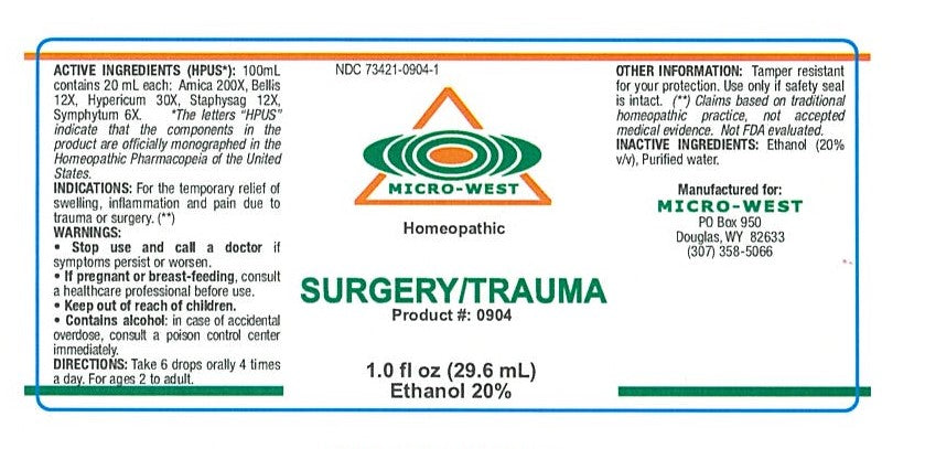 Nutri-West - Surgery/Trauma (Homeopatic) - 1 oz - Supplement Facts panel
