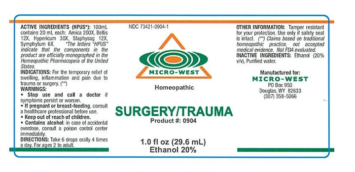 Nutri-West - Surgery/Trauma (Homeopatic) - 1 oz - Supplement Facts panel