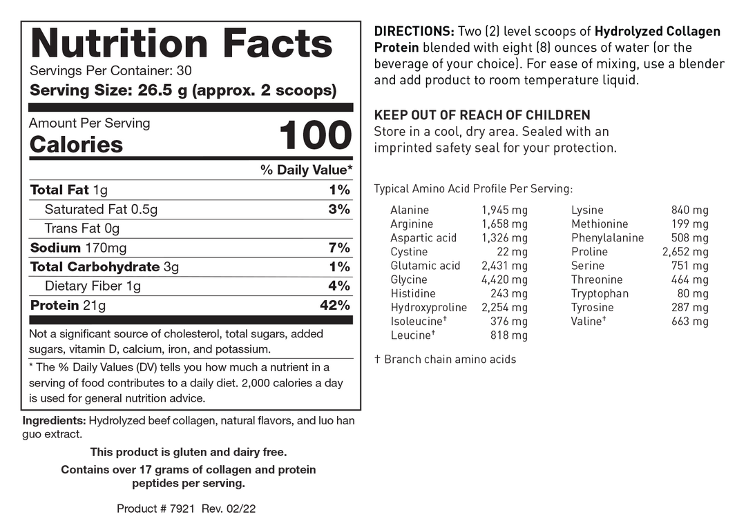 Biotics Research Hydrolyzed Collagen Protein Chocolate Creme - Supplement Facts panel