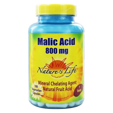 Nature s Life Malic Acid 800 mg | Chelating Agent May Help Support Energy &amp; Muscle Comfort | No Gluten  Non-GMO | 100 Count