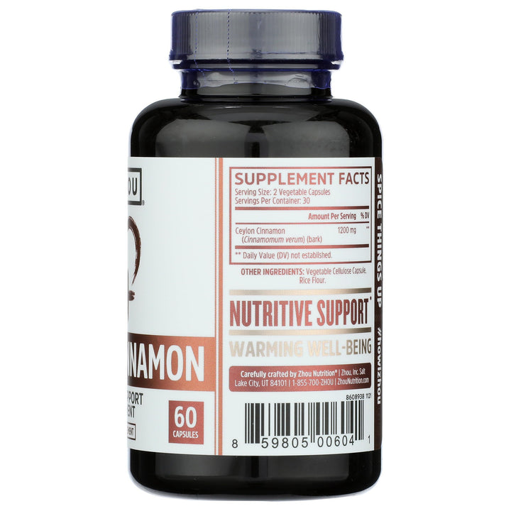 ZHOU NUTRITION Ceylon Cinnamon, 60 CT