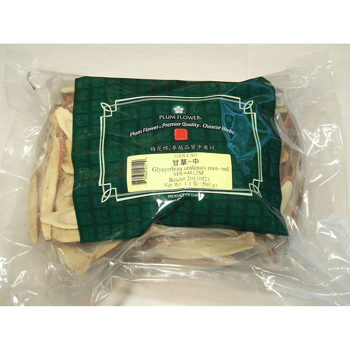 Plum Flower Licorice Root, medium slices / Gan Cao / Glycyrrhiza Uralensis - Bulk Herb 1.1lb / 500g by MayWay