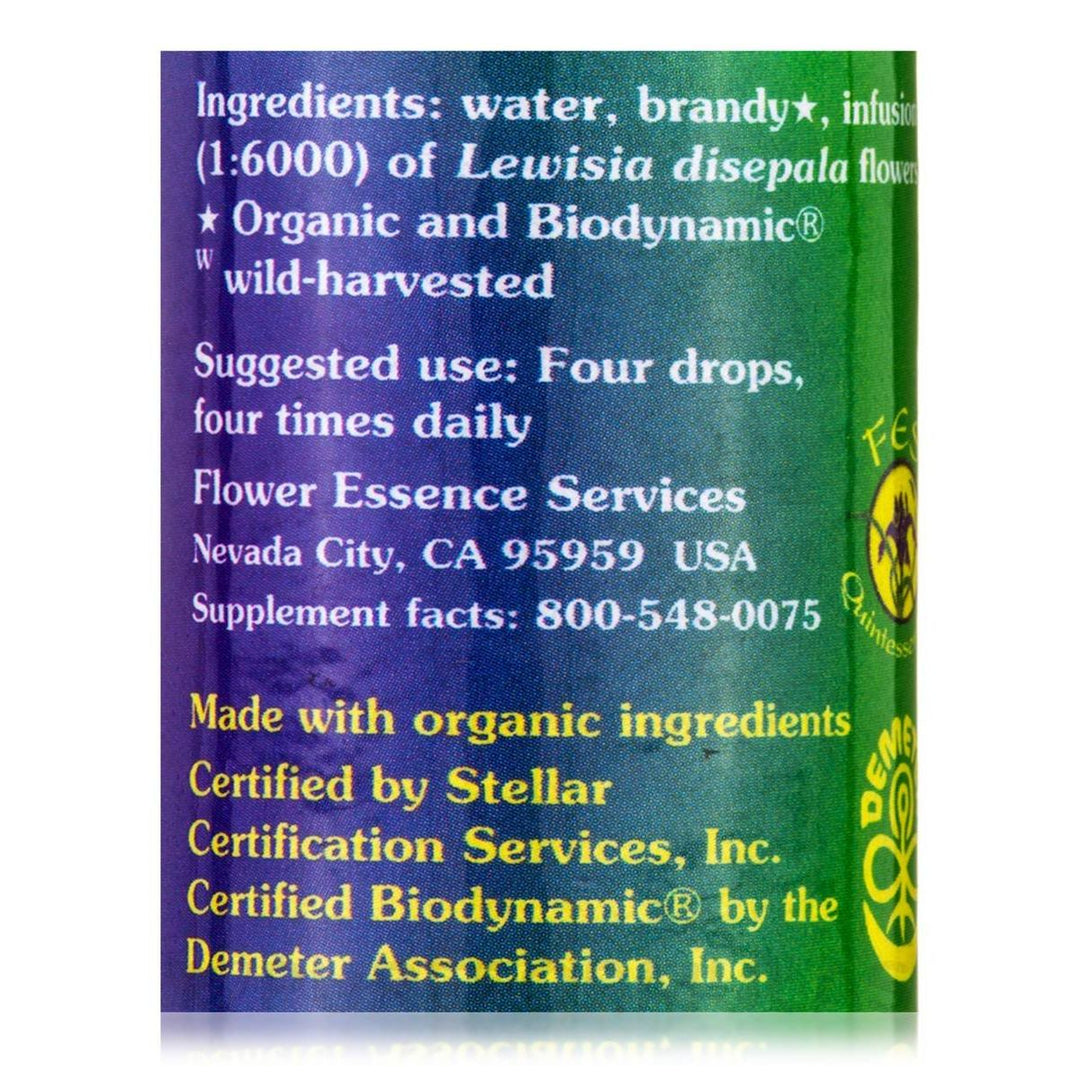 Flower Essence Range of Light Lewisia Supplement Dropper -- 1 fl oz