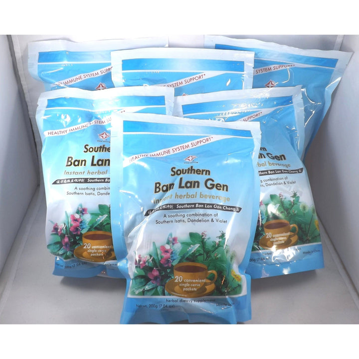 Plum Flower 6 Pack! Ban LAN Gen Chong Ji, Instant Herbal Beverage, Tea, Drink, 6 x 20 Servings by MayWay