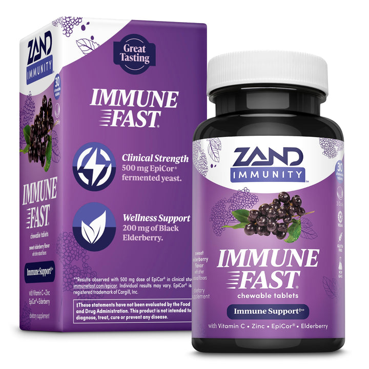 ZAND Immune Fast Elderberry Chews Boosts Immune Response &amp; Cell Activity w/EpiCor* &amp; Vitamin C, 30 Tablets, 10 Serv. (4305405)
