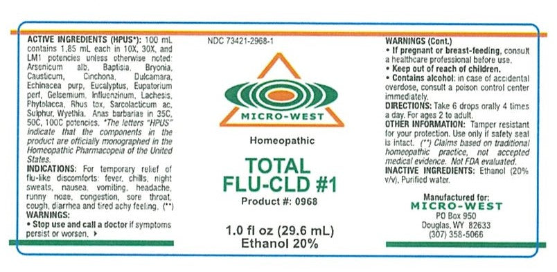 Nutri-West - Total Flu-Cld #1 (Homeopathic) - 1 oz - Supplement Facts panel