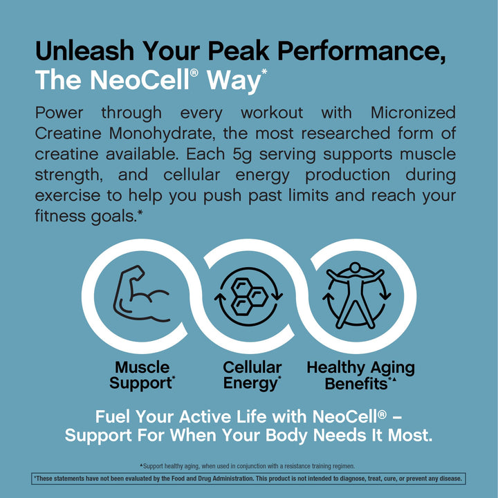 NeoCell Creatine Monohydrate Powder | 1.1 lb | Unflavored | Micronized