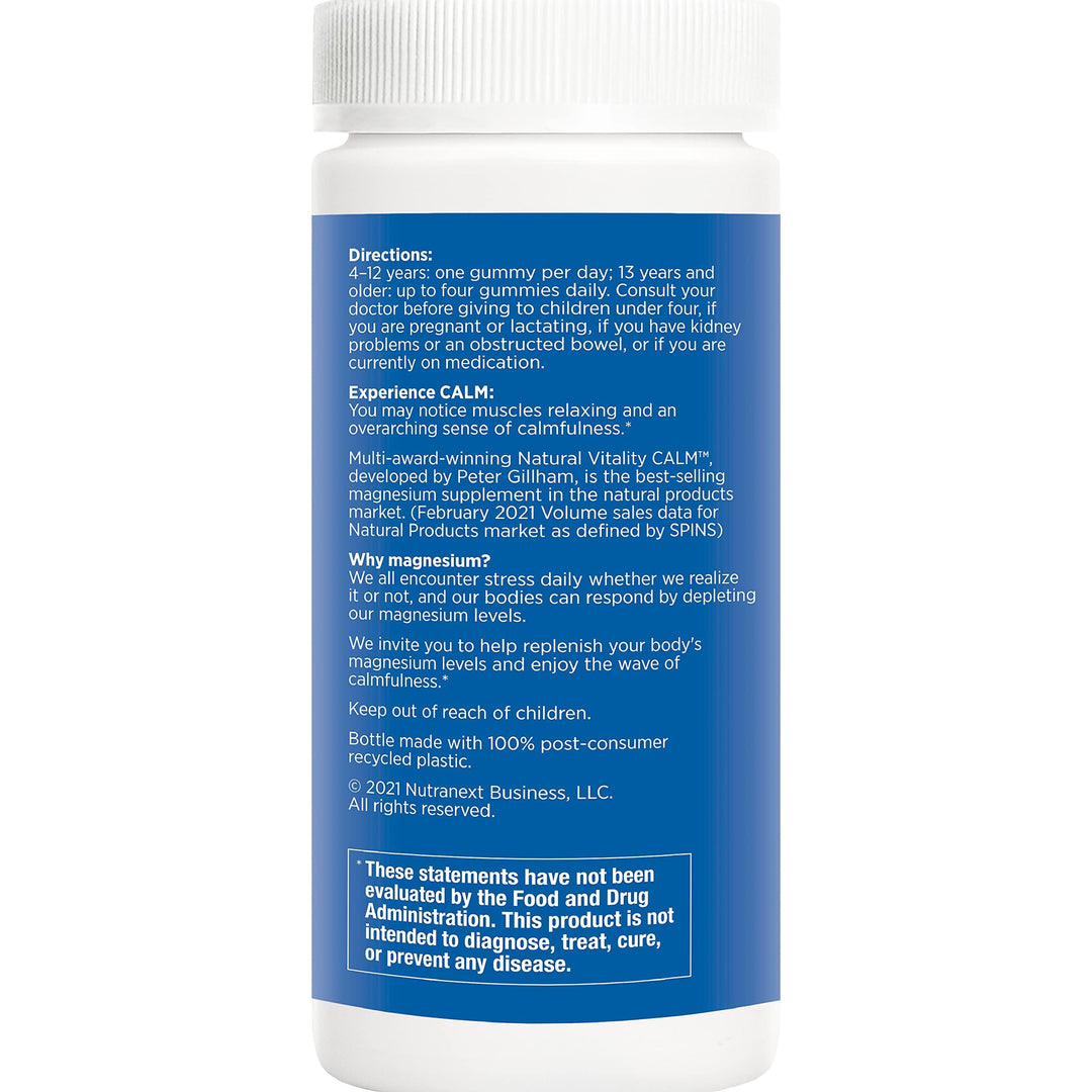 Natural Vitality Calm Gummies Raspberry Lemon 60 Count