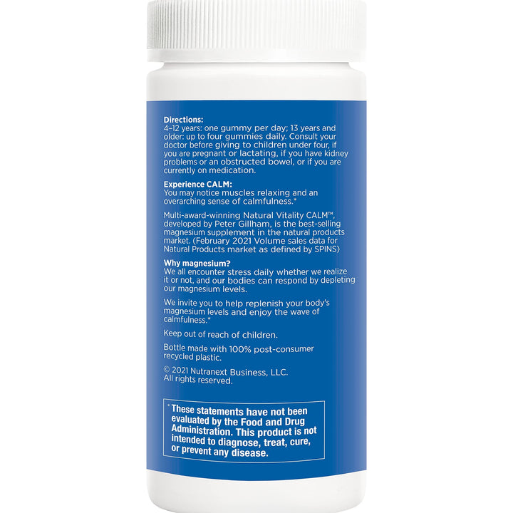 Natural Vitality Calm Gummies Raspberry Lemon 60 Count