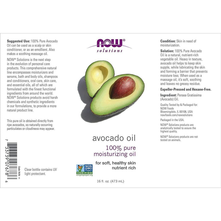 Now Solutions Avocado Oil 16 Oz - 7678 - 2 Pack