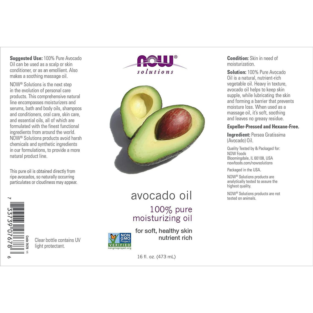Now Solutions Avocado Oil 16 Oz - 7678 - 2 Pack