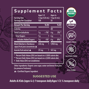 Gaia Herbs Black Elderberry (Sambucus Nigra) Syrup-Immune Support Supplement-Made with Organic Black Elderberries for Immune System Support-USDA Certified Organic Formula-3 Fl Oz (18-Day Supply) - The Oasis of Health