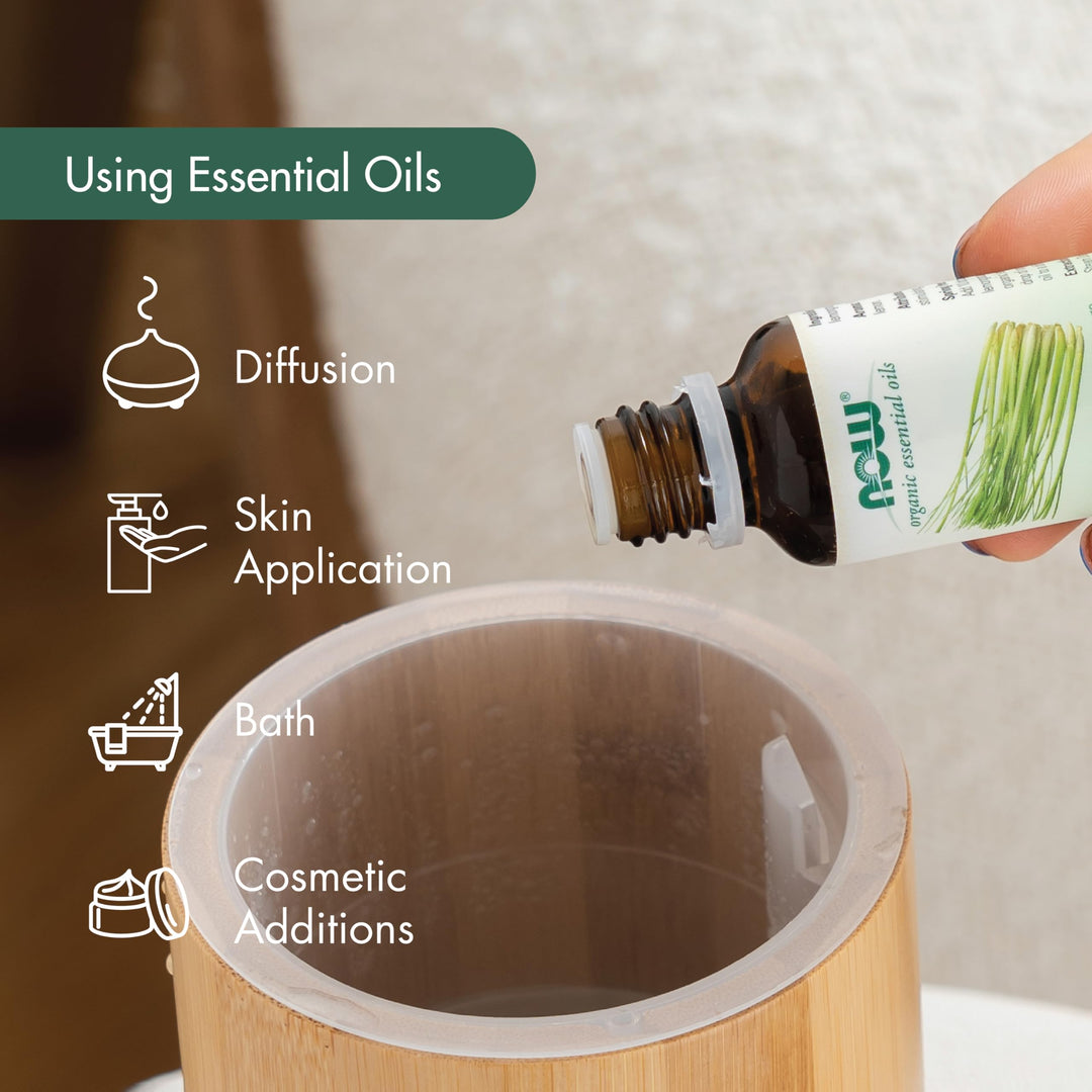 NOW Essential Oils, Organic Peppermint Oil, Steam Dist., Undiluted,4 fl. oz