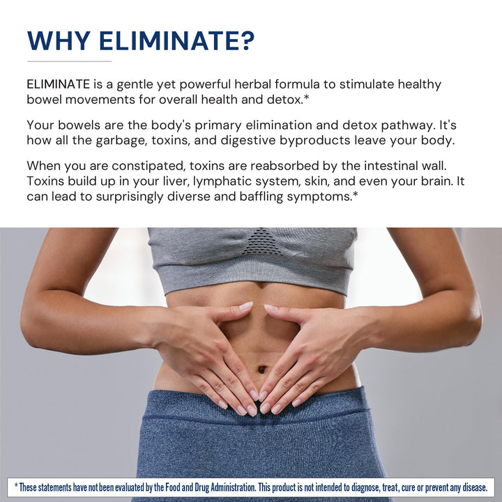 BodyHealth Intestinal Cleanse - Eliminate, Colon Cleanser Detox, Gentle Laxative Pills and Bowel Flush Constipation Relief for Adults, Body Cleanse for Colon Health and Clean Gut (100 Capsules)