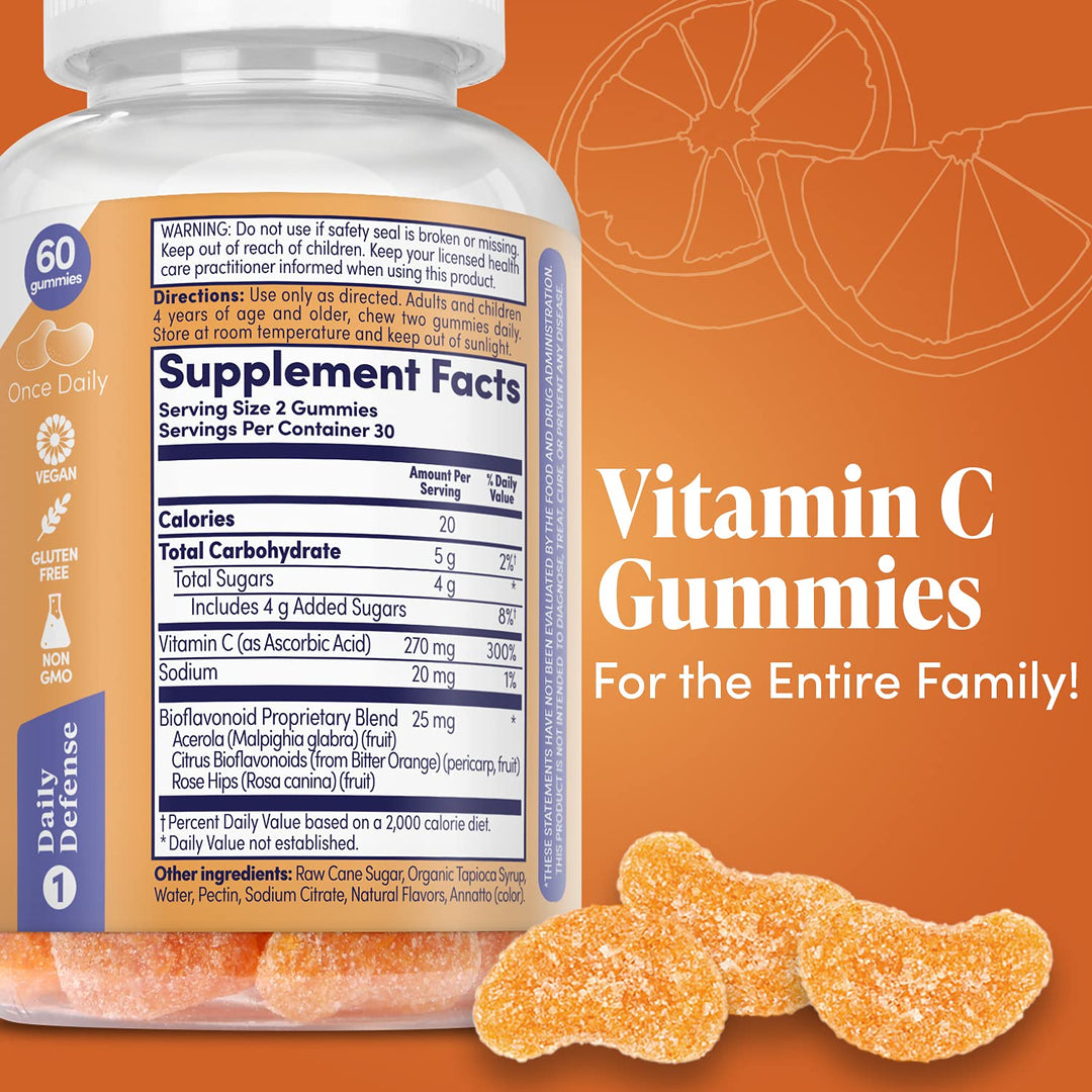 ZAND Immunity Orange Vitamin C Gummies, Wellness and Immune Support Supplement, Chewable Vitamin C w/Citrus Bioflavonoids, Rose HIPS and Acerola, Vegan, Gluten Free, 60-Day Guarantee, 30 Servings