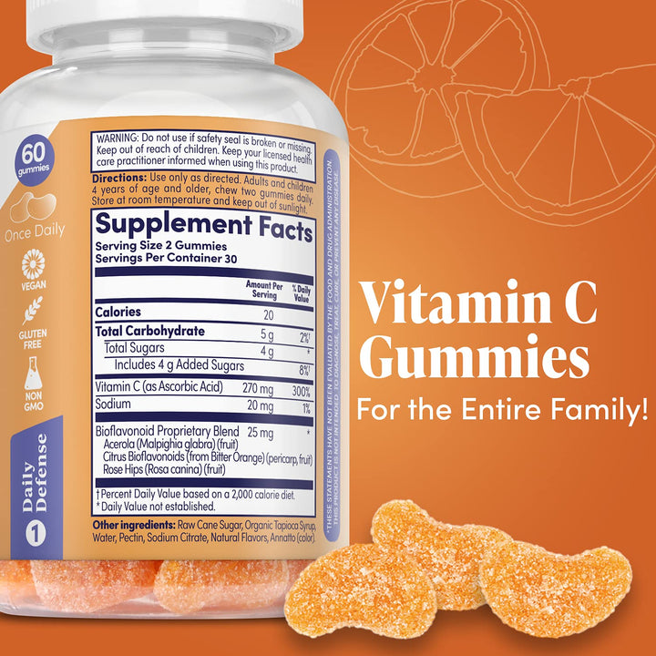 ZAND Immunity Orange Vitamin C Gummies, Wellness and Immune Support Supplement, Chewable Vitamin C w/Citrus Bioflavonoids, Rose HIPS and Acerola, Vegan, Gluten Free, 60-Day Guarantee, 30 Servings