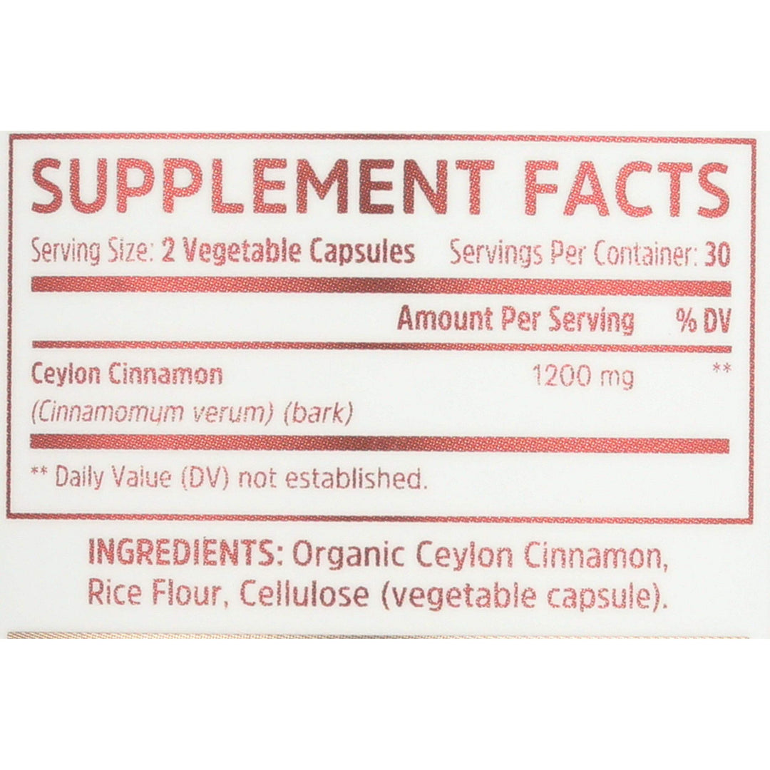 ZHOU NUTRITION Ceylon Cinnamon, 60 CT