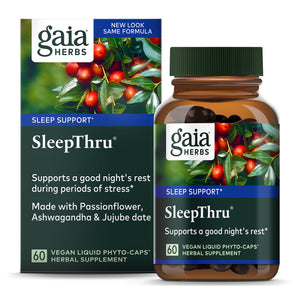 Gaia Herbs SleepThru - Natural Sleep Support Supplement - 60 Vegan Liquid Phyto-Capsules