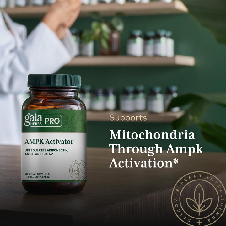 GAIA HERBS PRO AMPK Activator - Supports Cellular Energy - Contains Astragalus, Notoginseng &amp; Wellemon - Caffeine-Free - 90 Vegan Capsules