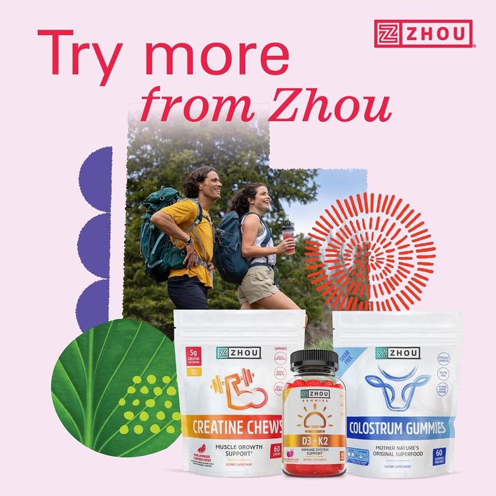 ZHOU Shilajit Gummies - Pure Himalayan Shilajit for Men and Women with Natural Resin Extract, 250 mg Per Serving, Clinically Studied, Gluten Free Formula - Cherry Vanilla Flavor, 60 Chews
