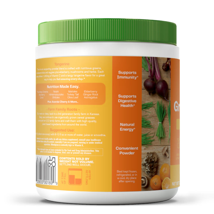 Amazing Grass Green Superfood Immunity: Super Greens Powder with Vitamin C, Cordyceps, Beet Root Powder & Reishi Mushrooms, Tangerine, 30 Servings