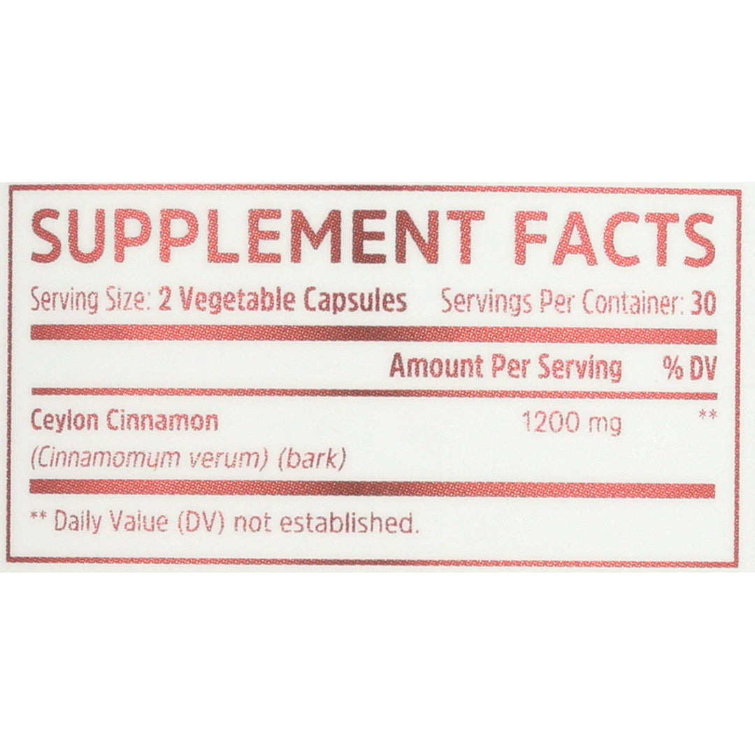 ZHOU NUTRITION Ceylon Cinnamon, 60 CT