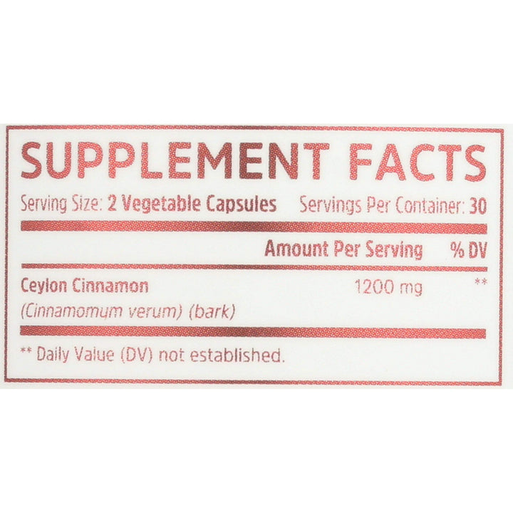 ZHOU NUTRITION Ceylon Cinnamon, 60 CT