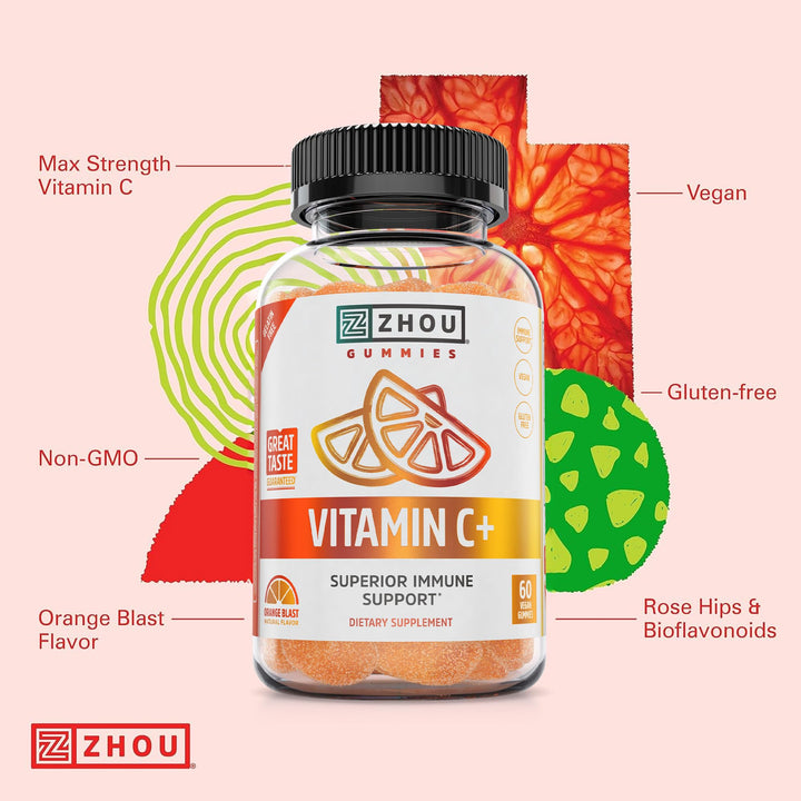 Vitamin C+ Gummies by Zhou Nutrition