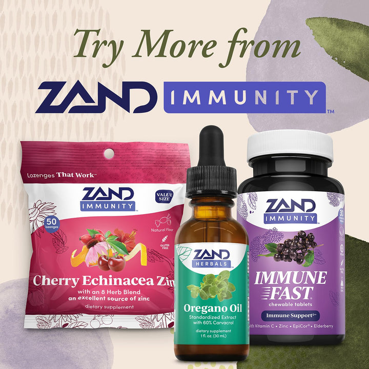ZAND HERBALS Oregano Oil Drops - Plant Based Wellness Support - Standardized to 60% Carvacrol - Organic Extra Virgin Olive Oil Base - Lab Verified, 60-Day Guarantee, Approx. 300 Servings, 1 fl oz