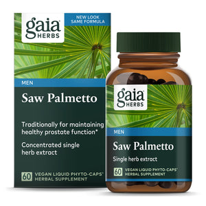 Gaia Herbs Saw Palmetto - Supports Healthy Prostate Function for Men - Contains Saw Palmetto and Sunflower Seed Lecithin to Support Men�s Health - 60 Vegan Liquid Phyto-Capsules (30-Day Supply)