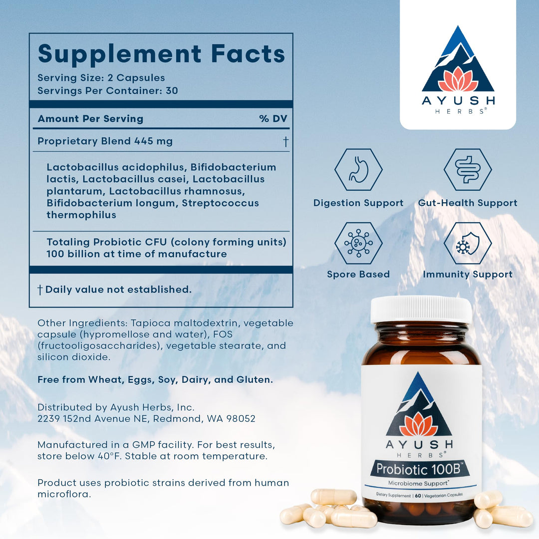 Ayush Herbs Probiotic 100b - 60 VCaps