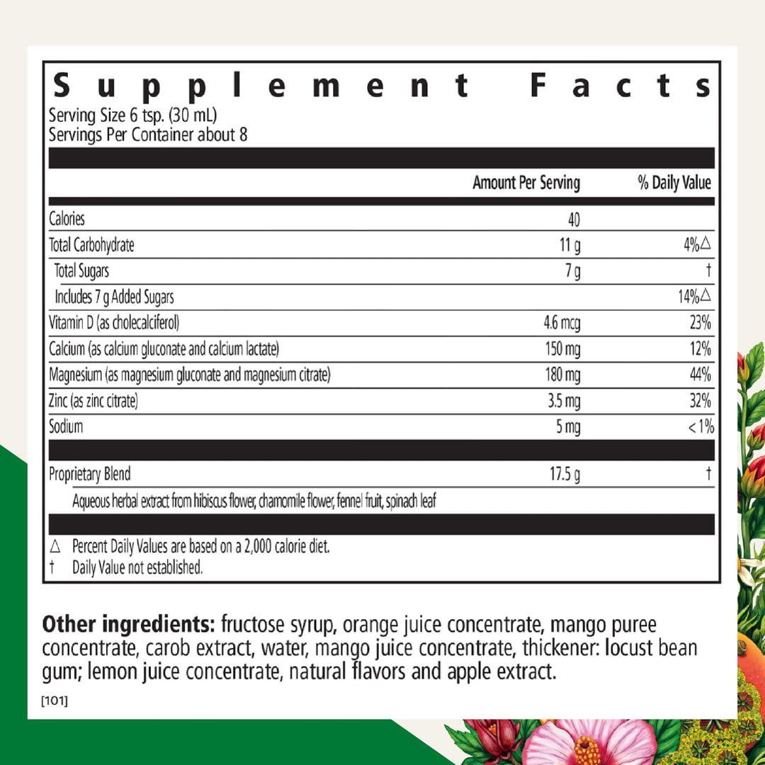Floradix Calcium Magnesium Liquid Mineral &amp; Vitamin Formula - Bone Support Supplement with Calcium, Magnesium, Vitamin D &amp; Zinc - Vegetarian &amp; Non-GMO - 8.5 fl oz