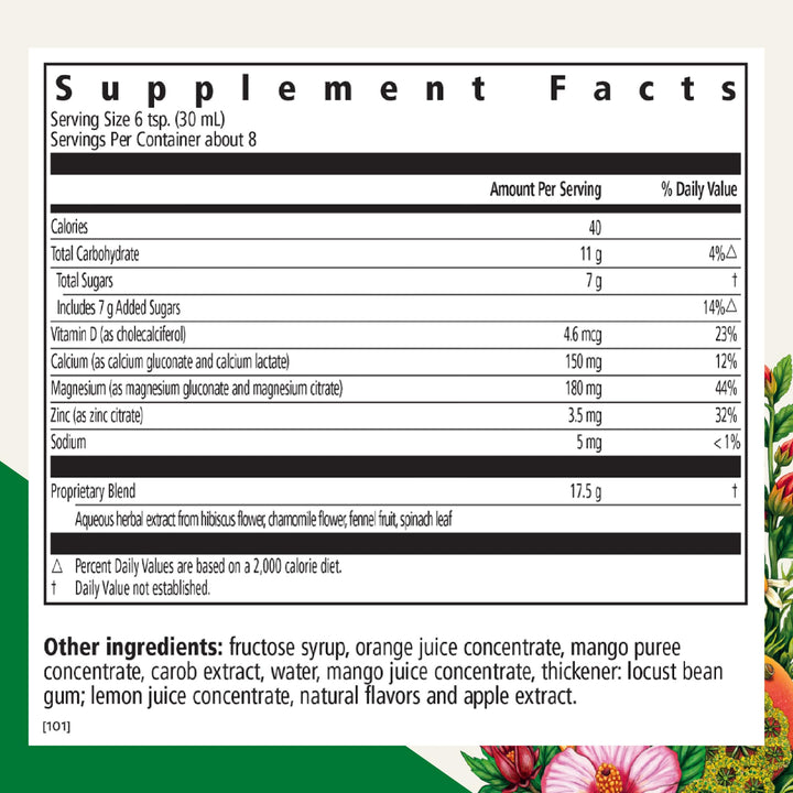 Floradix Calcium Magnesium Liquid Mineral &amp; Vitamin Formula - Bone Support Supplement with Calcium, Magnesium, Vitamin D &amp; Zinc - Vegetarian &amp; Non-GMO - 8.5 fl oz