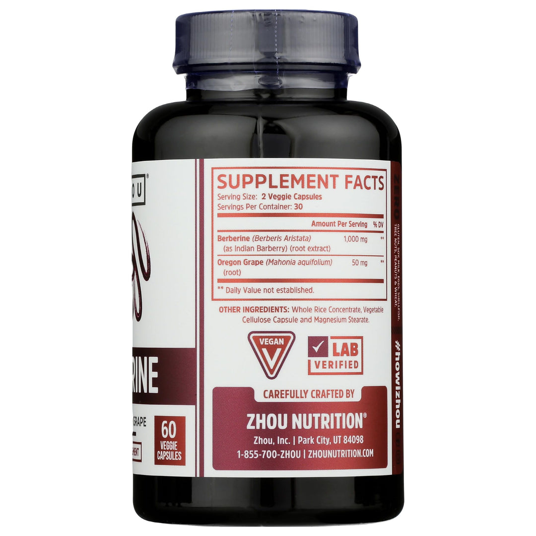 Zhou Nutrition Oregon Grape Berberine 60 Count, 60 Ct