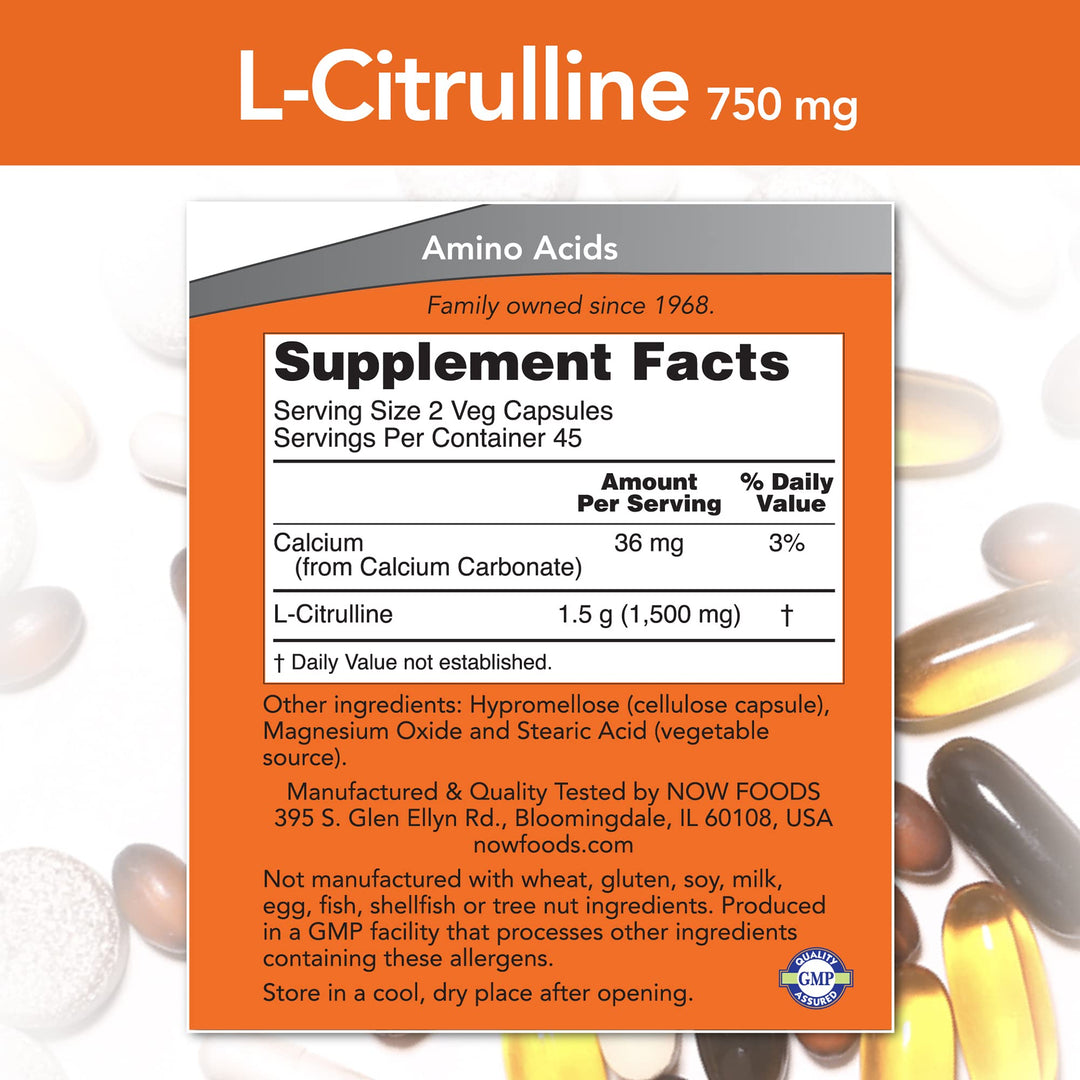 NOW Foods CITRULLINE 750MG 90 VCAPS