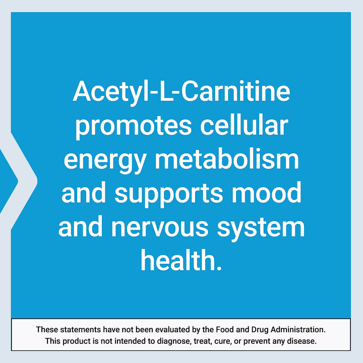 Life Extension Acetyl-L-Carnitine, Acetyl-L-Carnitine, Vitamin C, Brain, Mood &amp; Nerve Health, Cellular Energy, 3-Month Supply, Gluten-Free, Non-GMO, Vegetarian, 100 Capsules