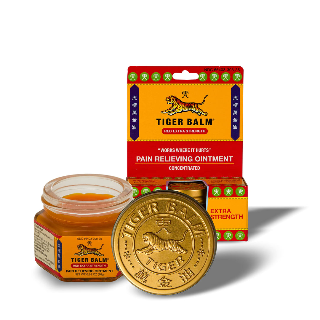 Plum Flower Tiger Balm Pain Relieving Ointment, Extra Strength, 0.63 Ounce, Cinnamon Yellow (Pack of 1) by MayWay