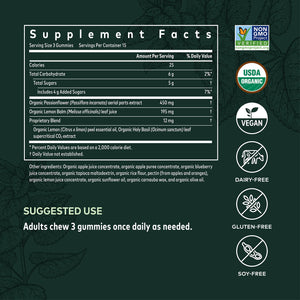 Gaia Herbs Organic Relax Gummies, Stress Relief, Anti-Stress Support, Holy Basil, Lemon Balm, Passionflower, USDA Certified Organic, Non-GMO, Gluten Free, Vegan, 45 Count (Pack of 1) - The Oasis of Health