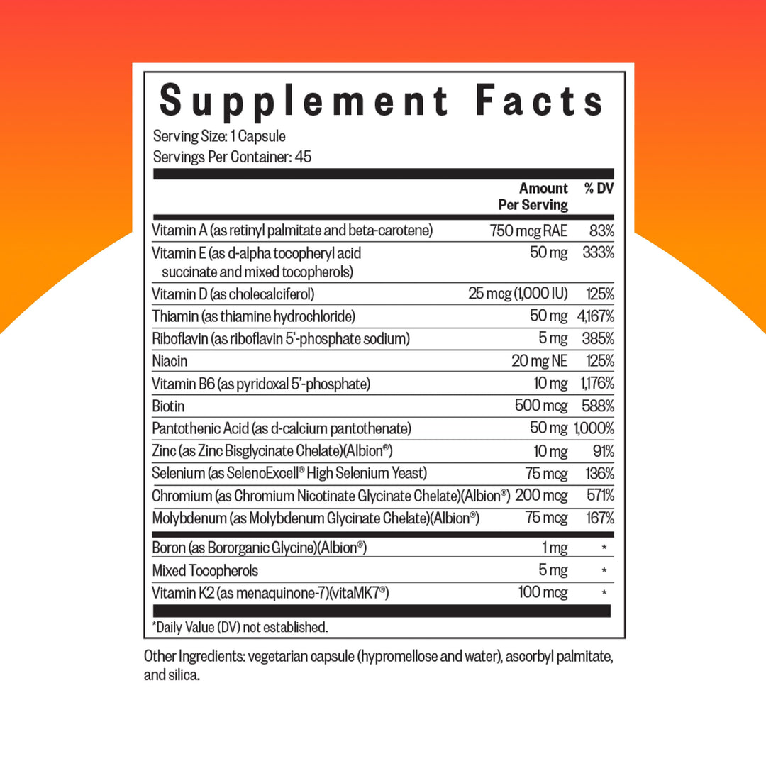 Seeking Health Multivitamin One Sensitive, Daily Vitamin Without B12, Folate, Copper, Iron, Iodine, Calcium, Choline, and Lutein, Antioxidant Support, Vegetarian and Vegan (45 Capsules) - The Oasis of Health