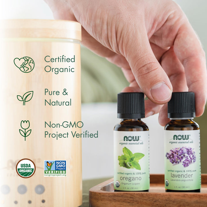 NOW Essential Oils, Organic Peppermint Oil, Steam Dist., Undiluted,4 fl. oz