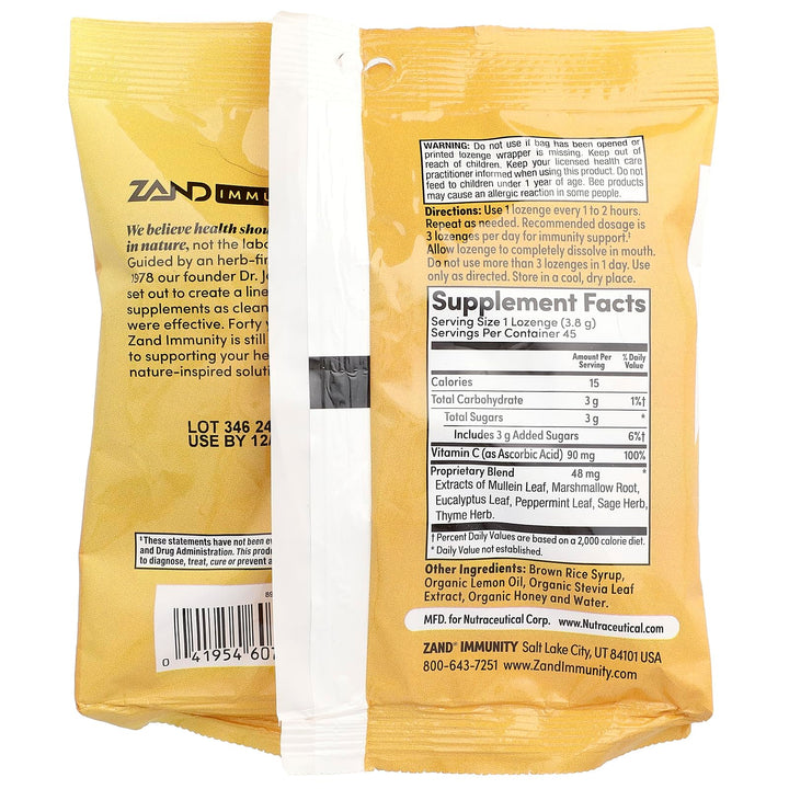 ZAND Lemon Honey 45 Lozenge
