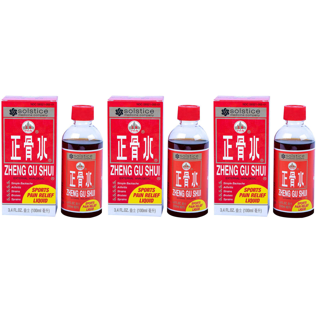 Plum Flower Solstice Medicine Company - Zheng Gu Shui Pain Relief - 3 Pack - 3.4 OZ by MayWay