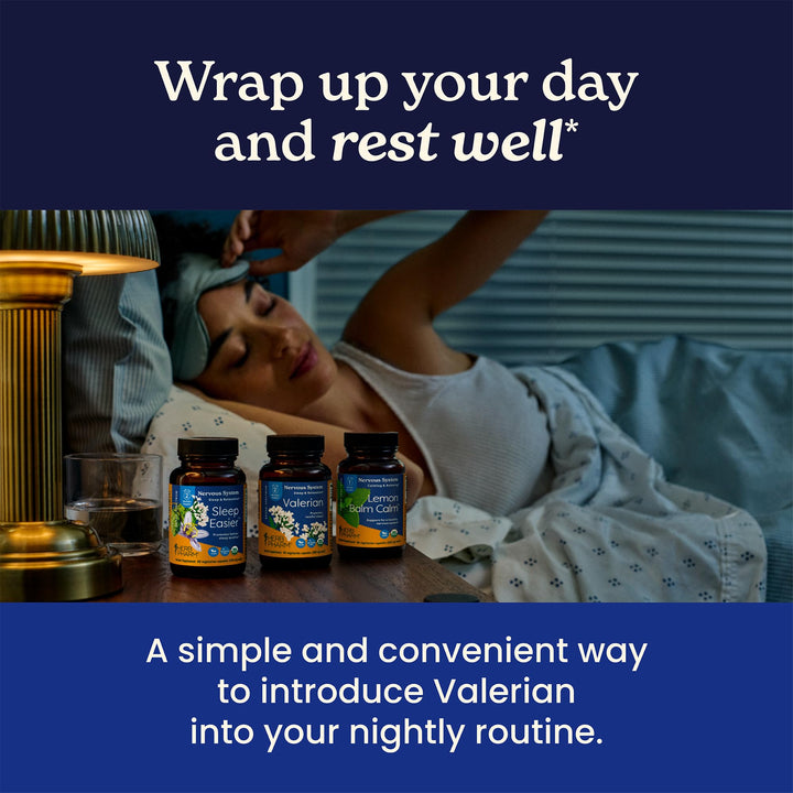 Herb Pharm Valerian Root Sleep Support Capsules: Certified Organic Sleep Aid for Adults Valeriana Extract for Relaxation, Non-Bitter, Melatonin Free, Vegan, ~30-60 Day Supply, 60 Capsules*
